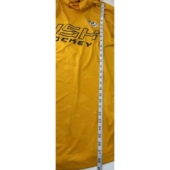 Men's Fanatics Gold Nashville Predators Authentic Pro Rink Pullover Hoodie - Picture 8 of 10